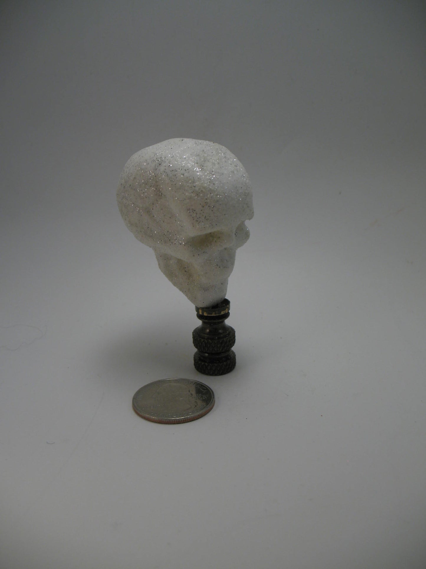 Lamp Finial Novelty Plastic White Skull Halloween