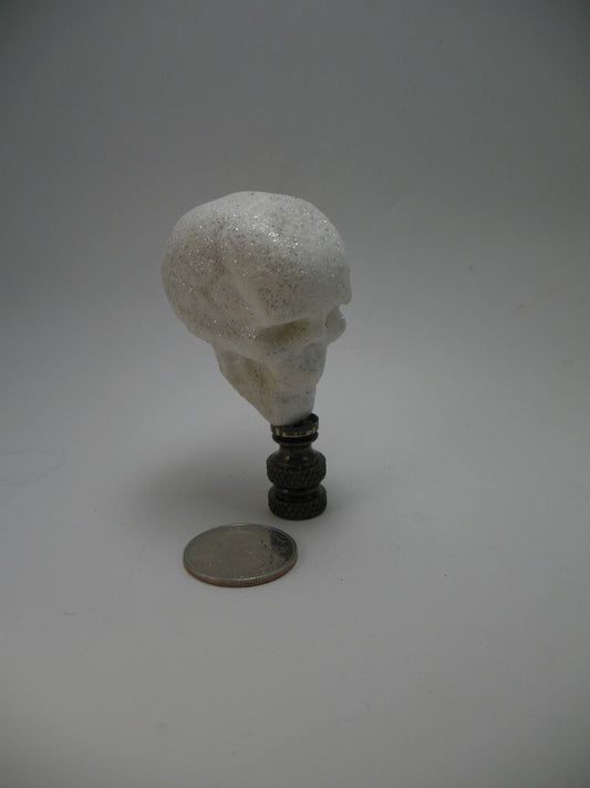 Lamp Finial Novelty Plastic White Skull Halloween