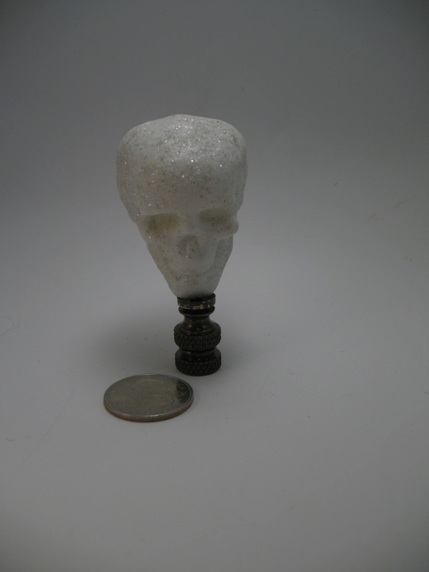 Lamp Finial Novelty Plastic White Skull Halloween