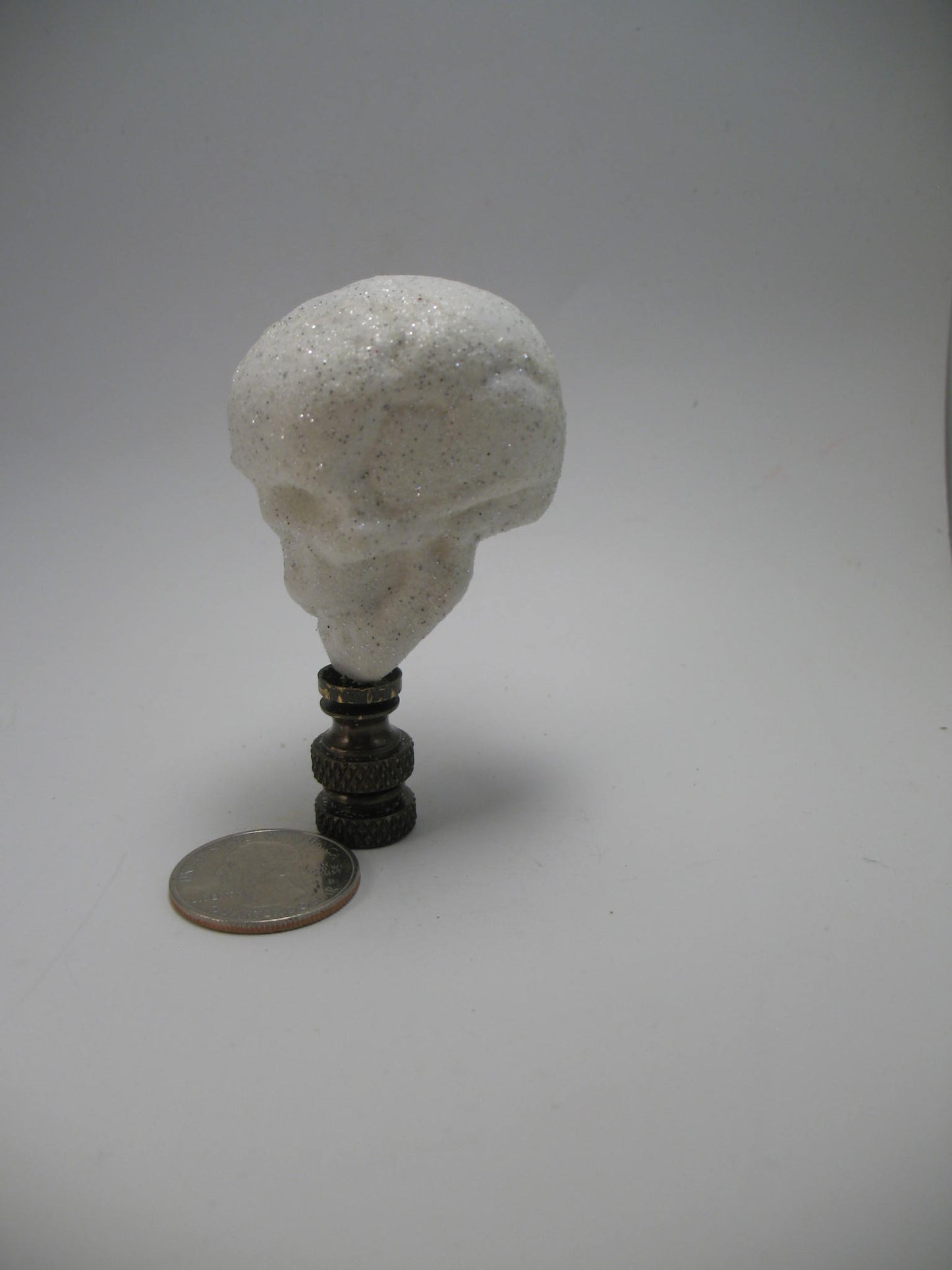 Lamp Finial Novelty Plastic White Skull Halloween