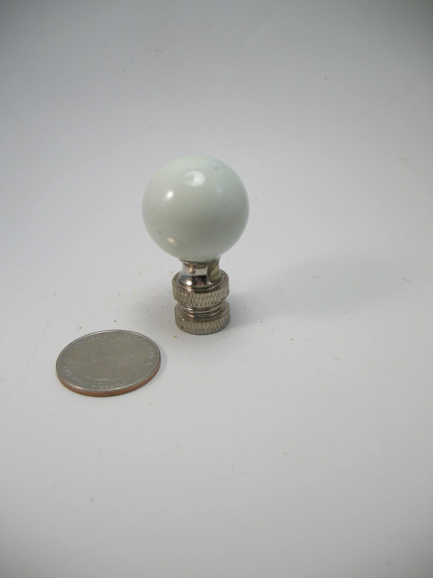 White Stone Ball Finial 25mm Brass Hardware Standard Thread