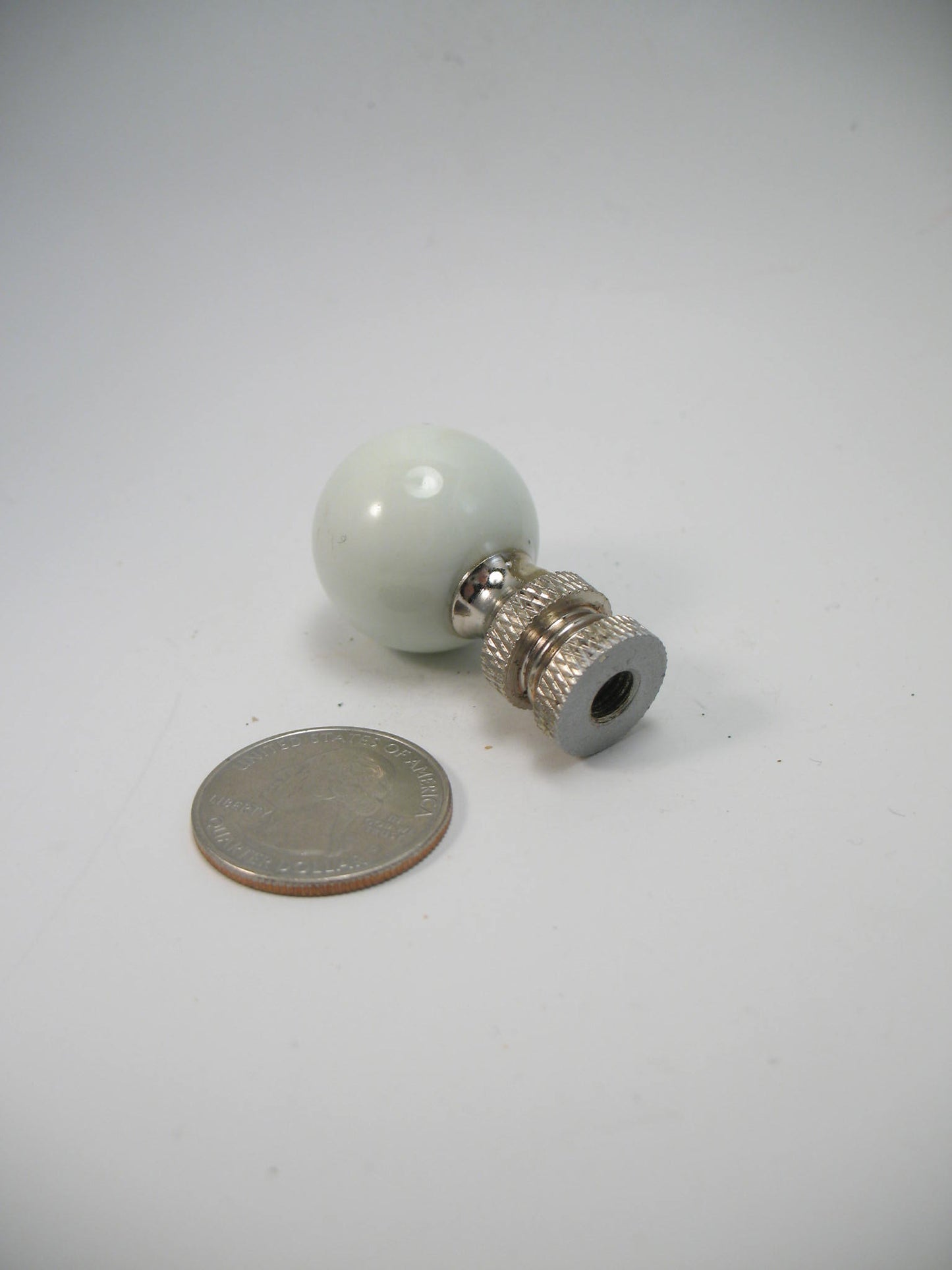 White Stone Ball Finial 25mm Brass Hardware Standard Thread