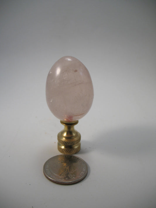 Rose Quarts Pink Stone Egg Lamp Finial