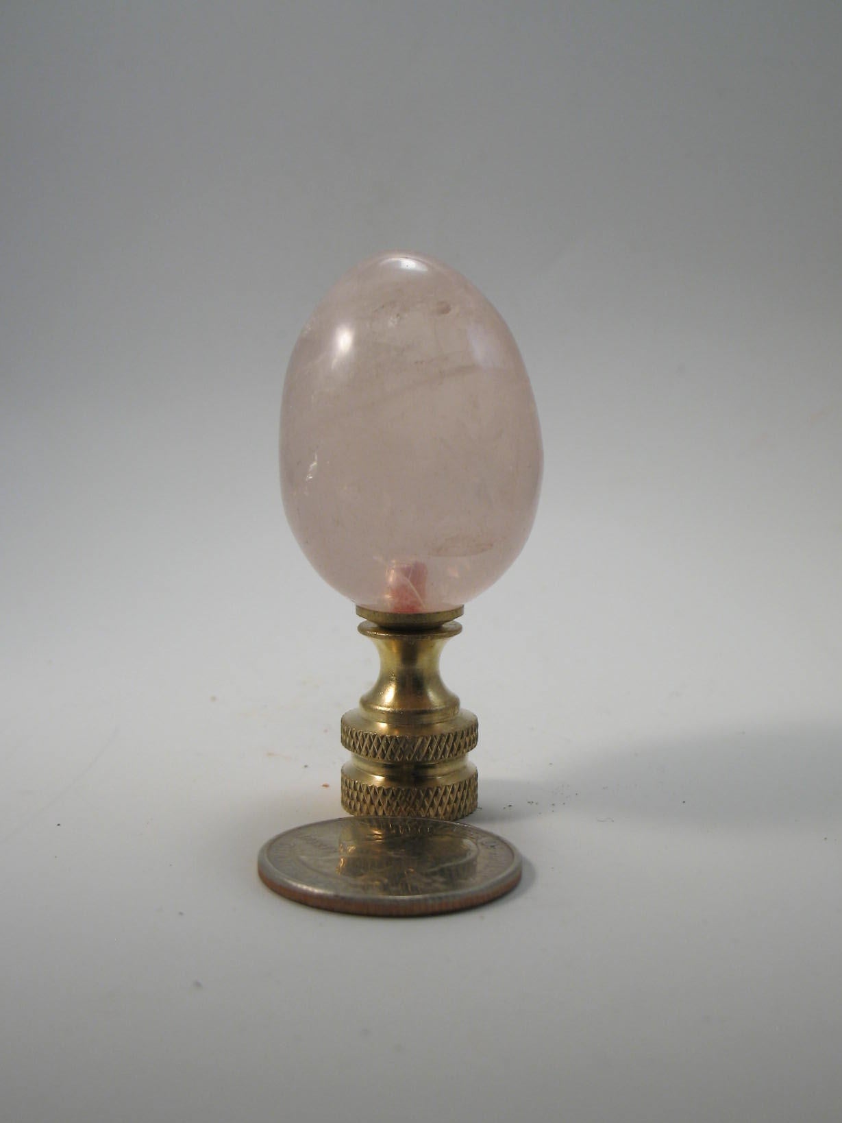 Rose Quarts Pink Stone Egg Lamp Finial