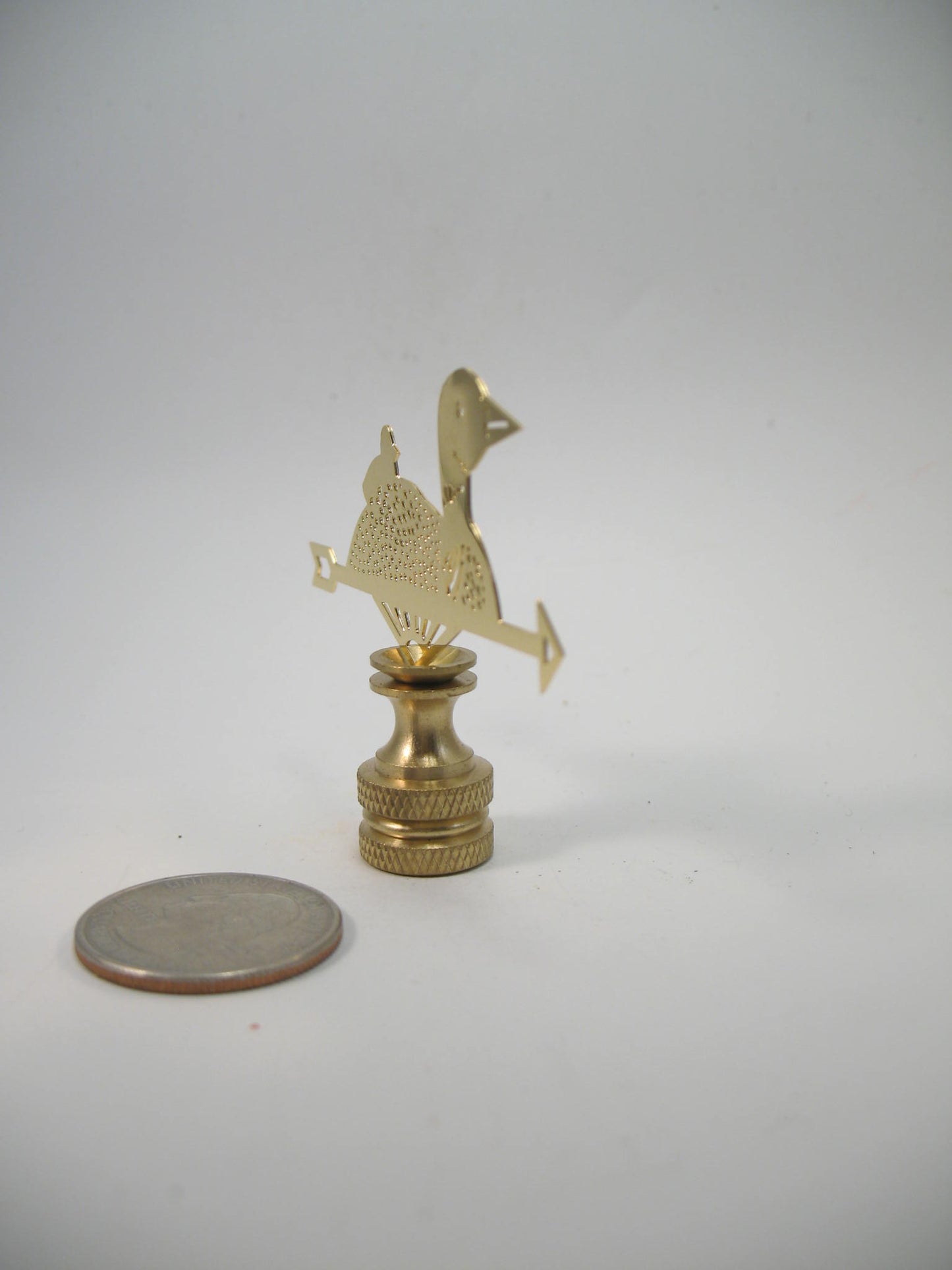 Small Brass Loon Weathervane Lamp Finial