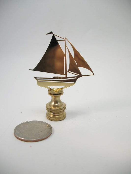Small Stamped Brass Weathervane  Sail Boat.