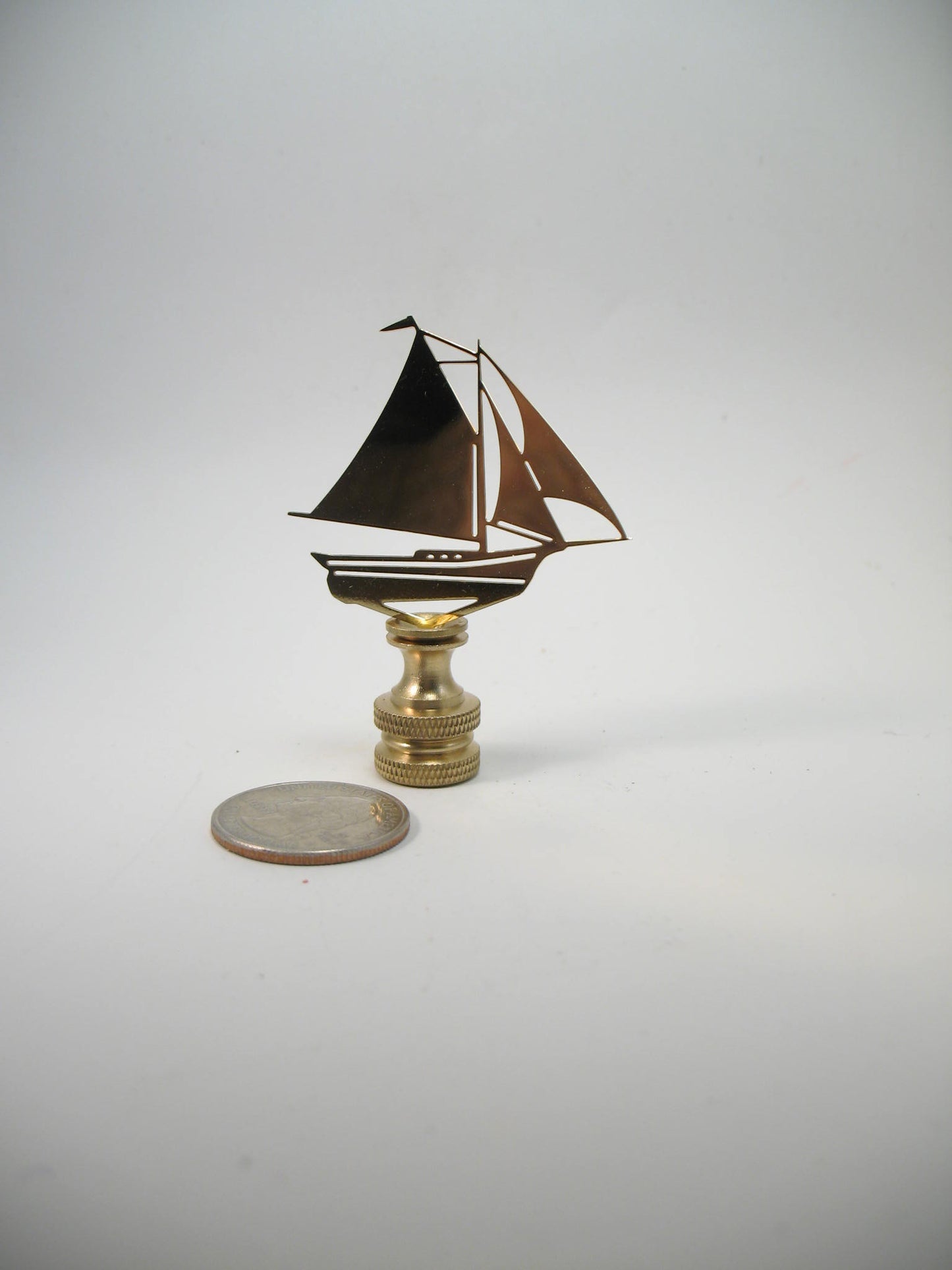 Small Stamped Brass Weathervane  Sail Boat.