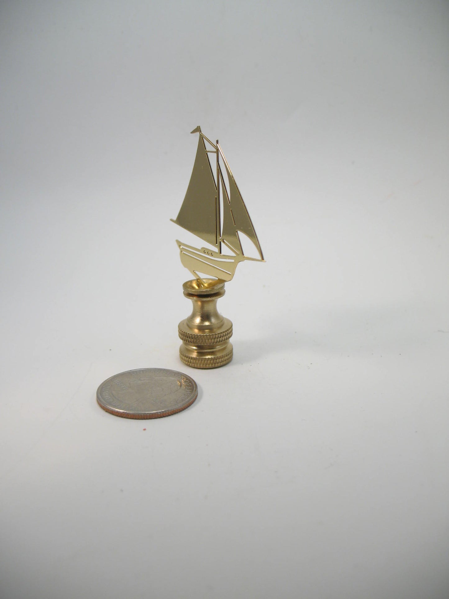 Small Stamped Brass Weathervane  Sail Boat.