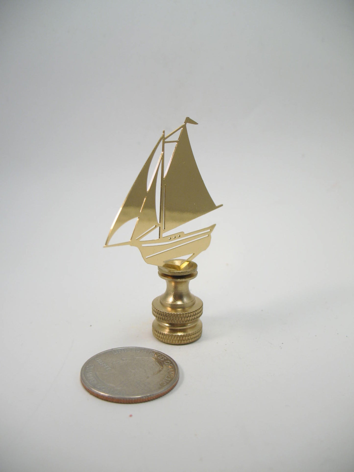 Small Stamped Brass Weathervane  Sail Boat.