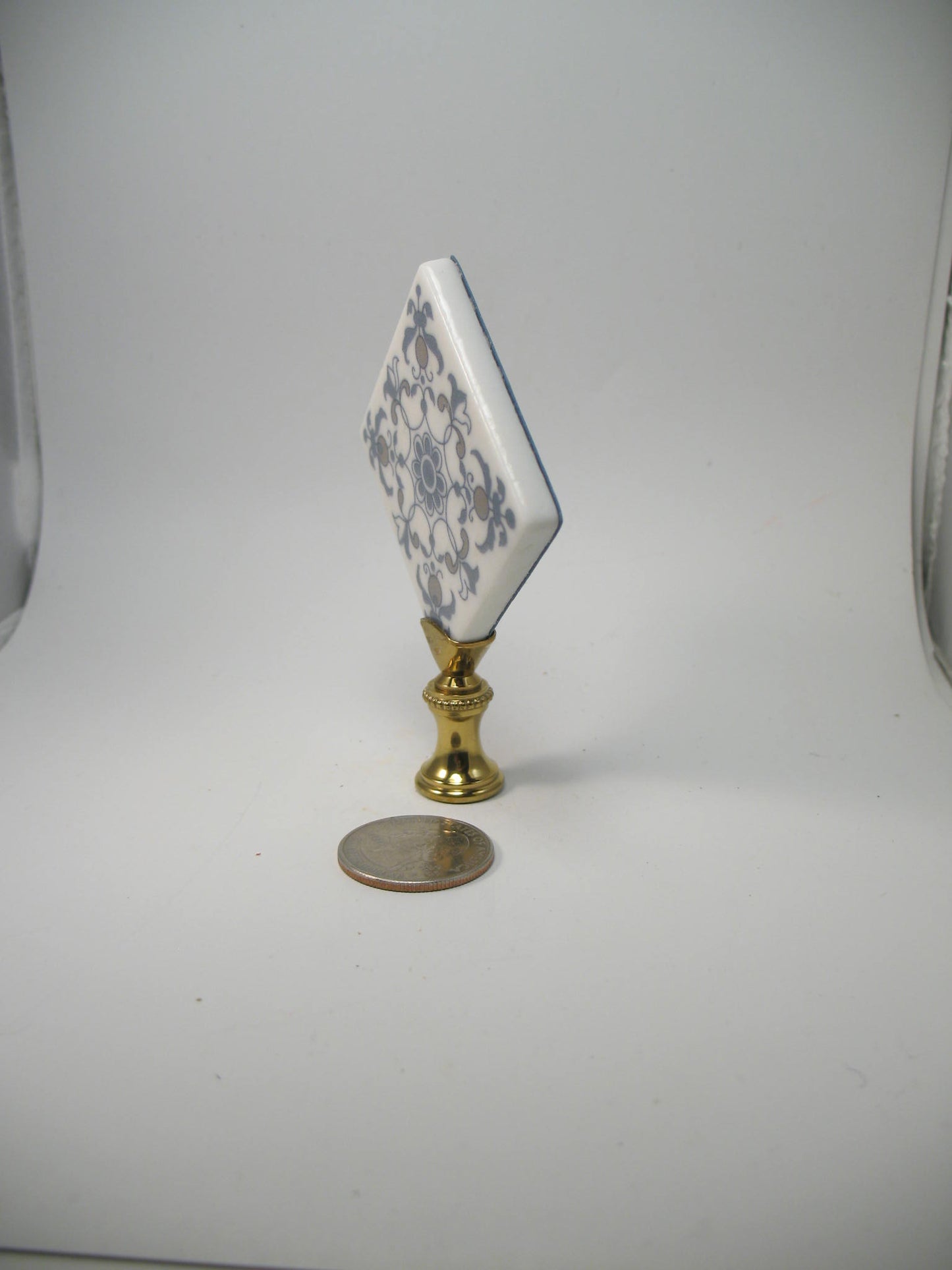 Blue and White Tile Lamp  Finial Standard Thread 1019Y
