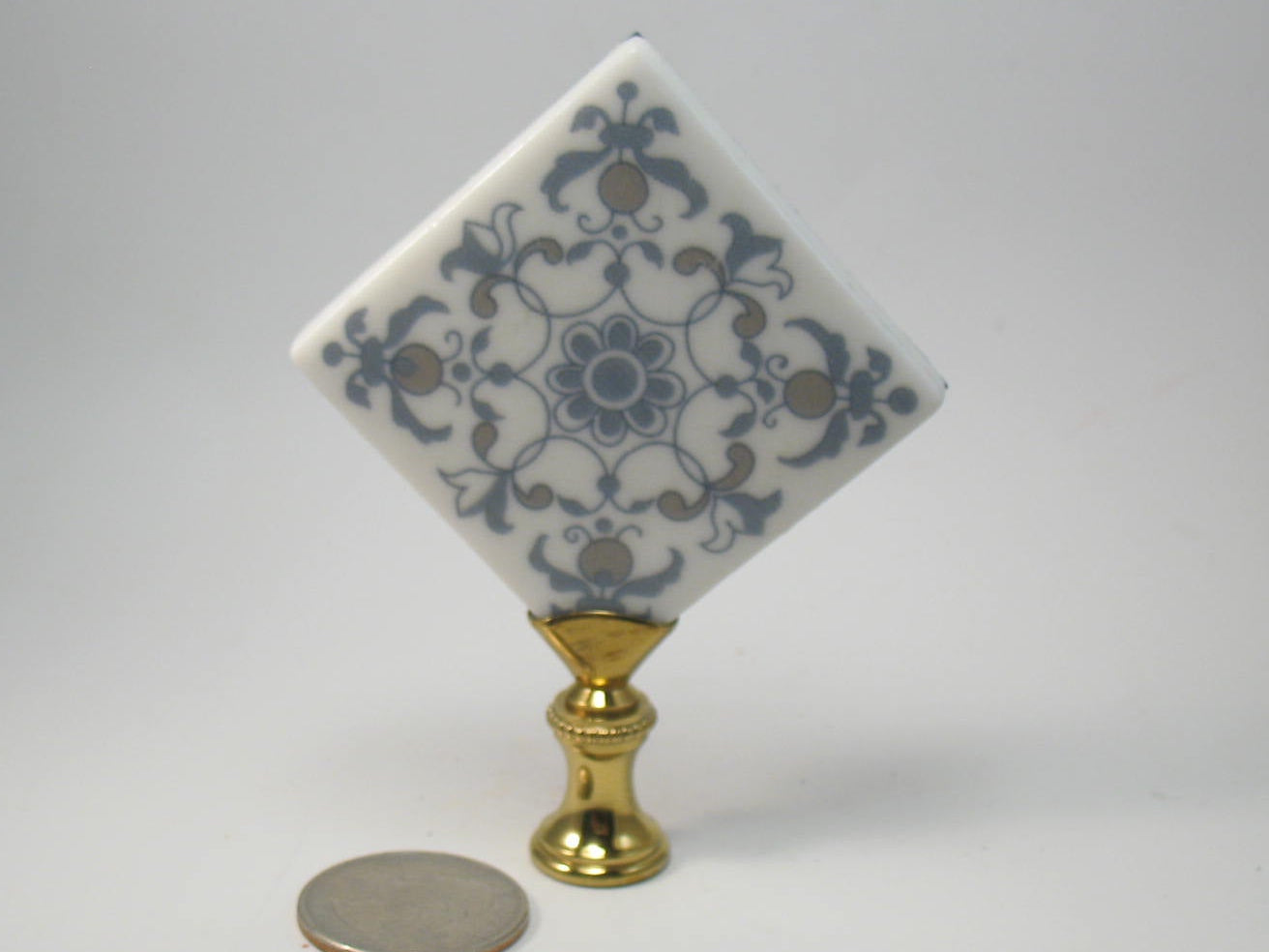Blue and White Tile Lamp  Finial Standard Thread 1019Y