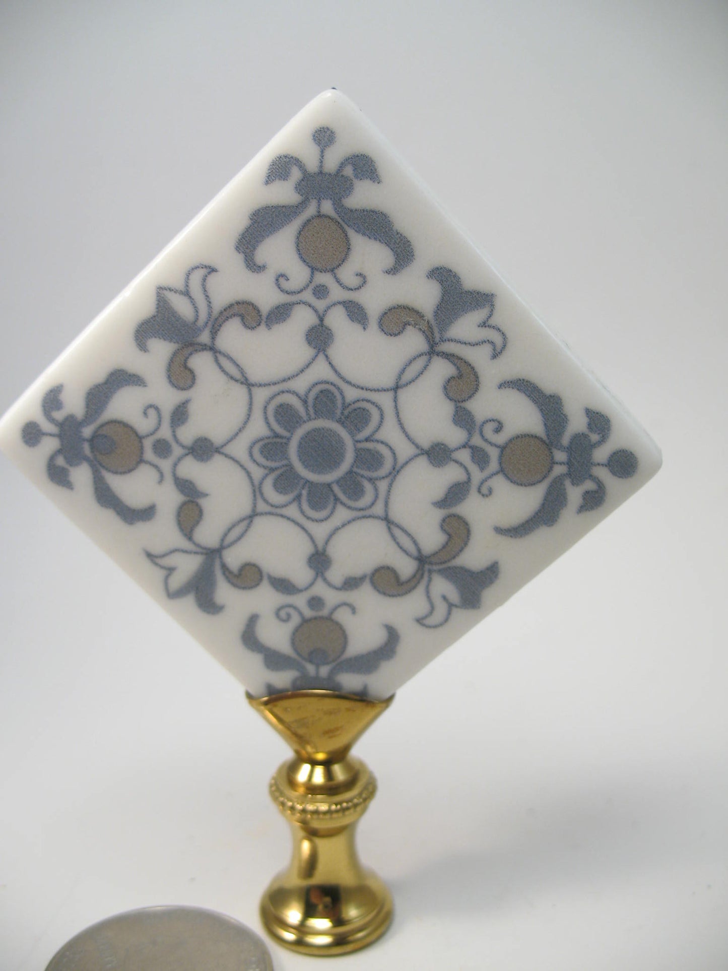 Blue and White Tile Lamp  Finial Standard Thread 1019Y