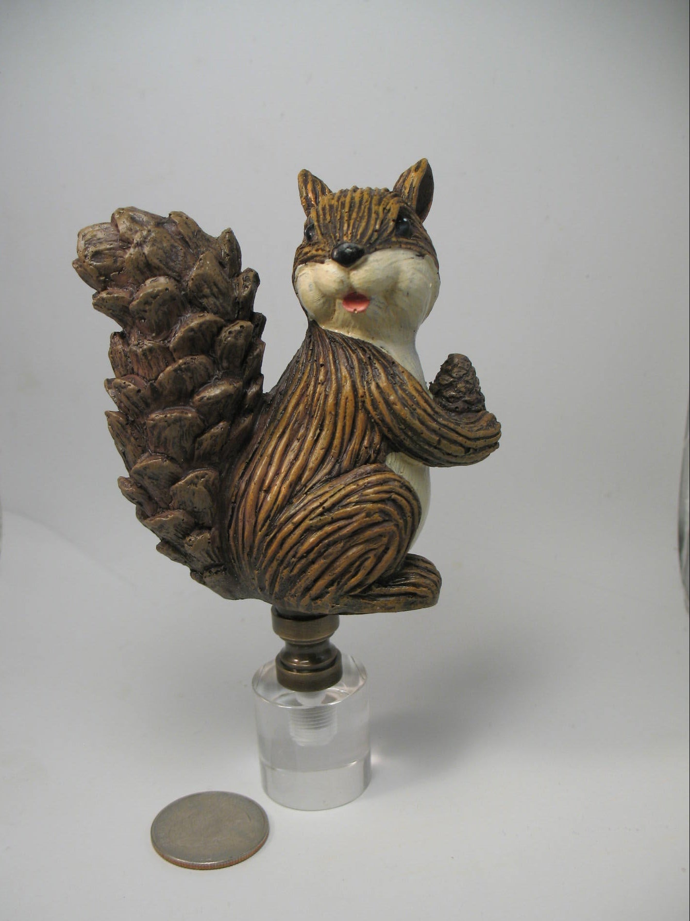 Large Brown Squirrel Lamp Finial For Floor Lamp