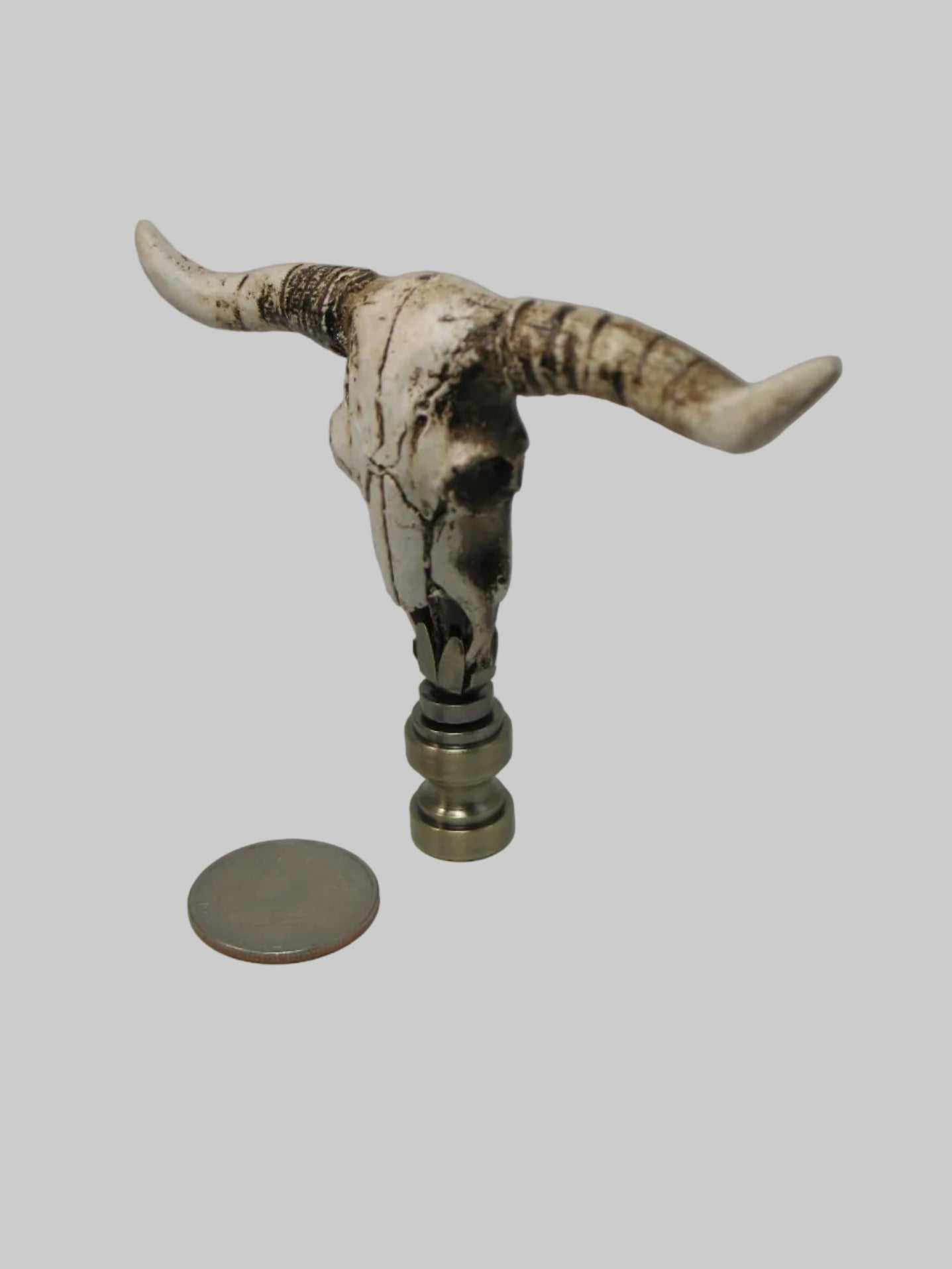 Longhorn  Steer Skull Western Lamp Finial