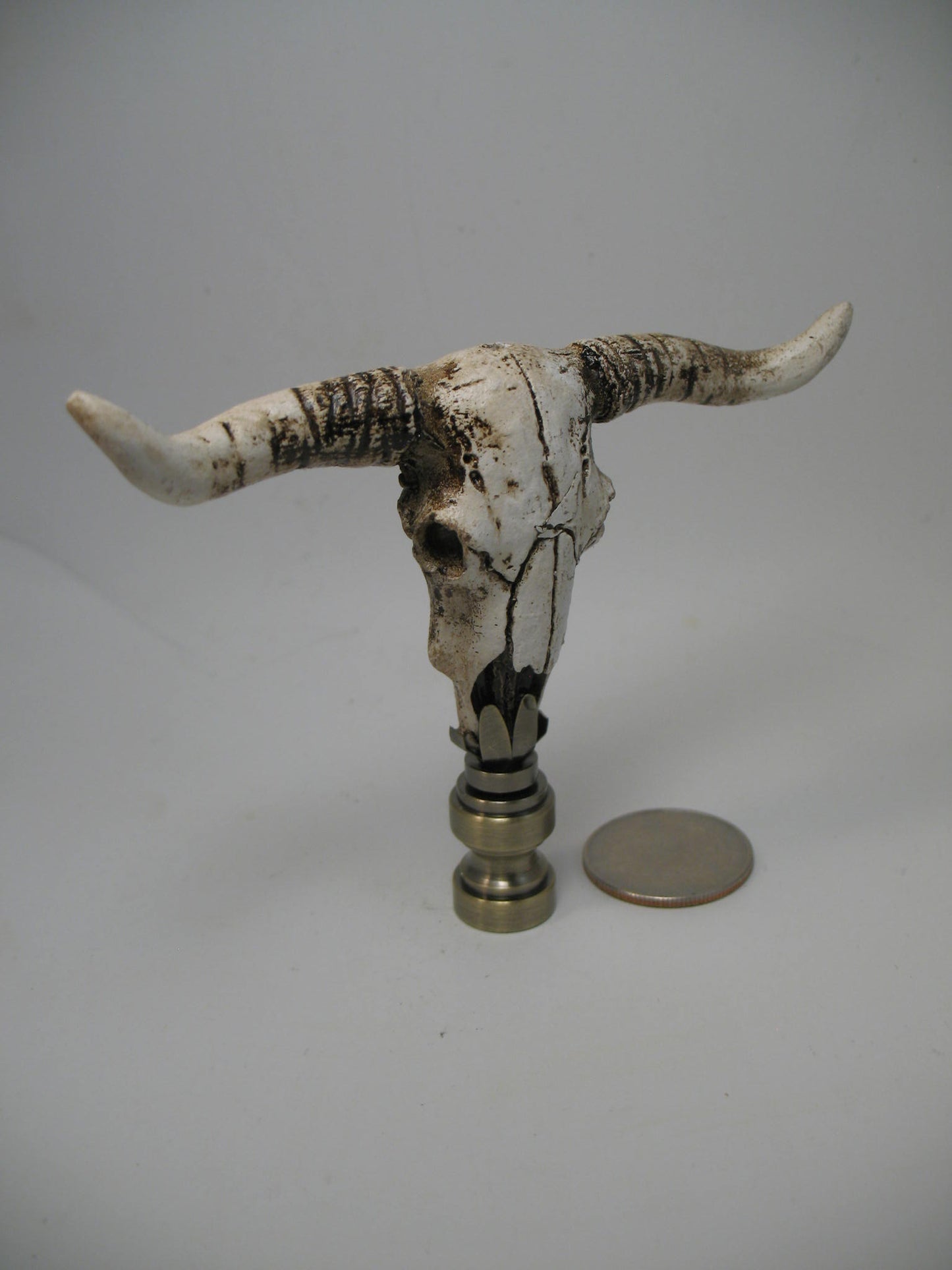 Longhorn  Steer Skull Western Lamp Finial