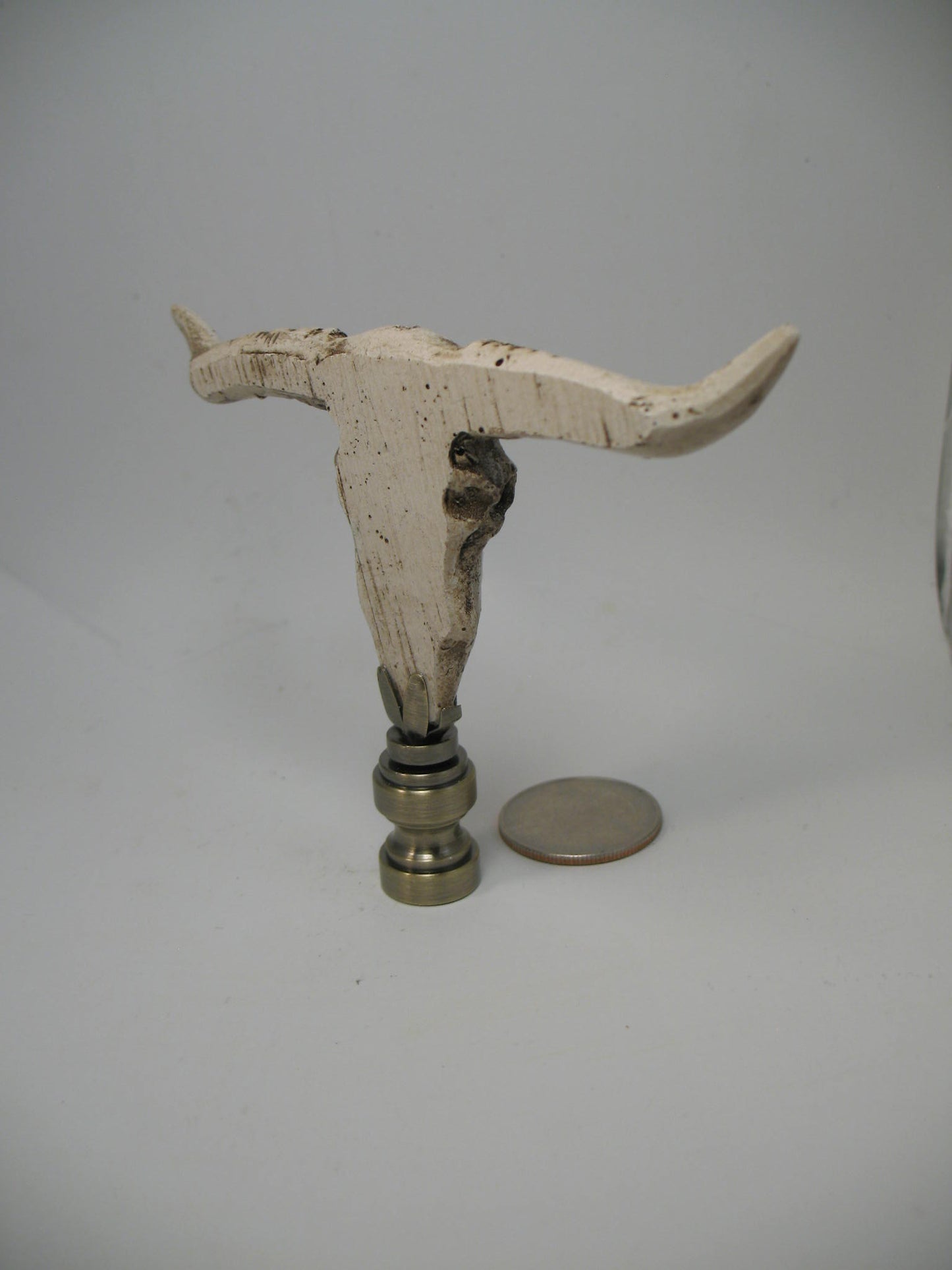 Longhorn  Steer Skull Western Lamp Finial