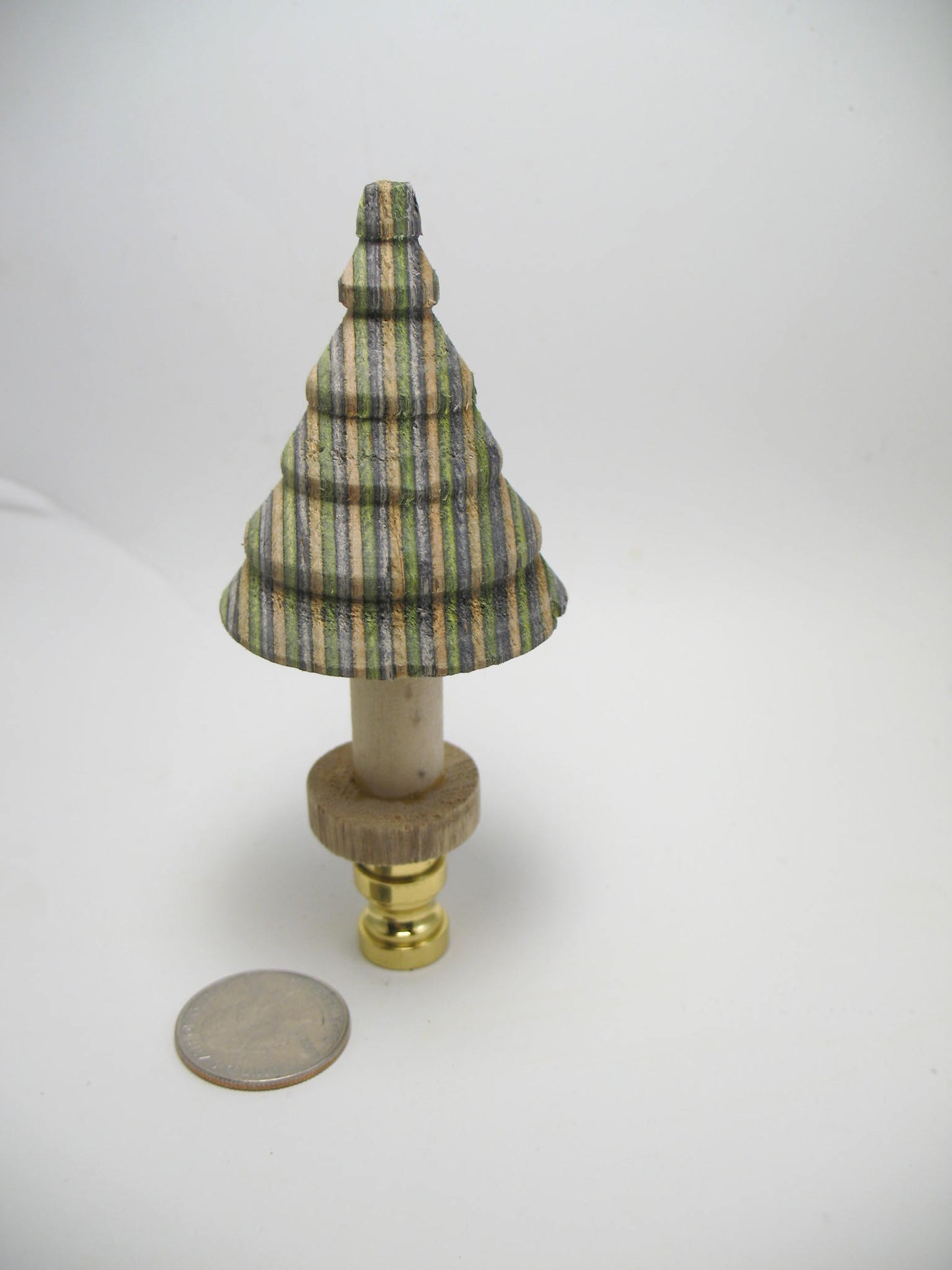 Hand Turned Wooden Christmas Tree Lamp Finial