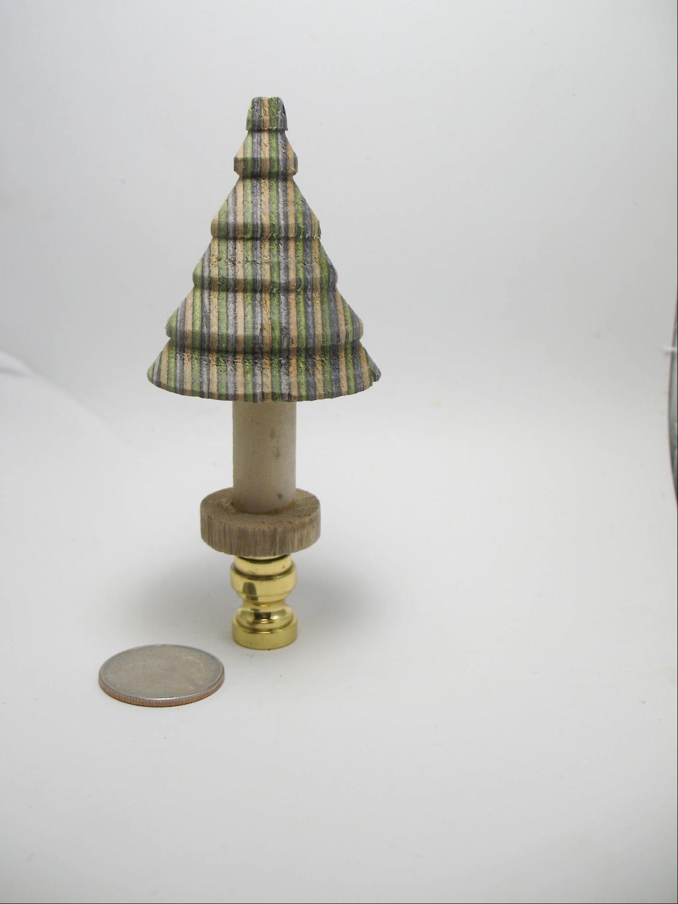 Hand Turned Wooden Christmas Tree Lamp Finial