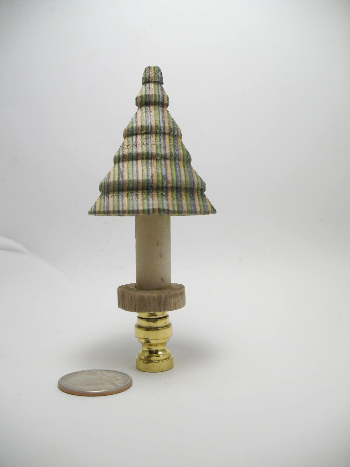 Hand Turned Wooden Christmas Tree Lamp Finial