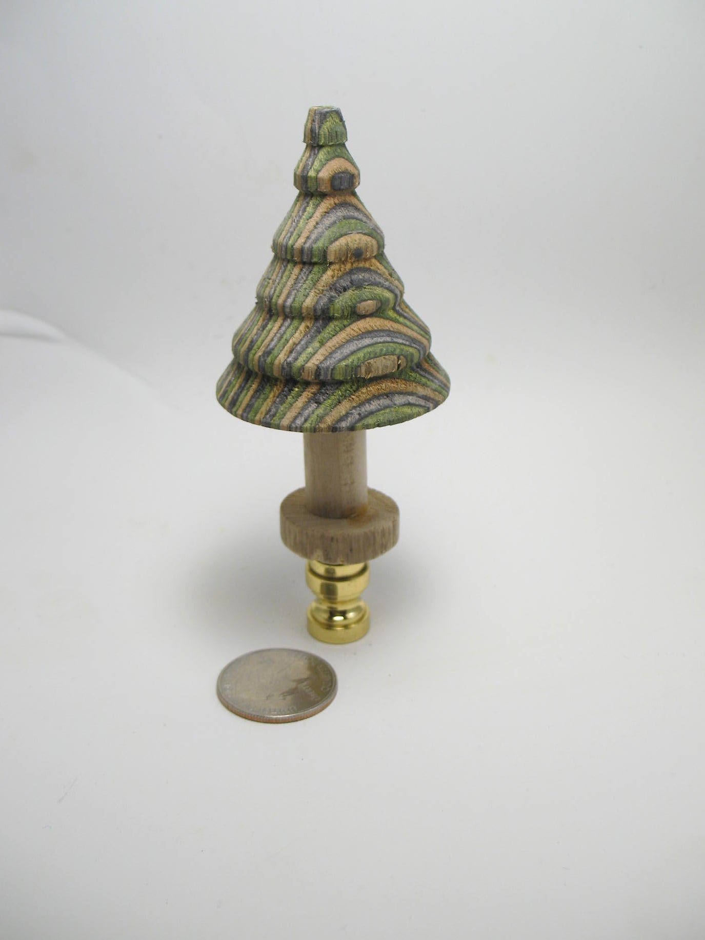 Hand Turned Wooden Christmas Tree Lamp Finial