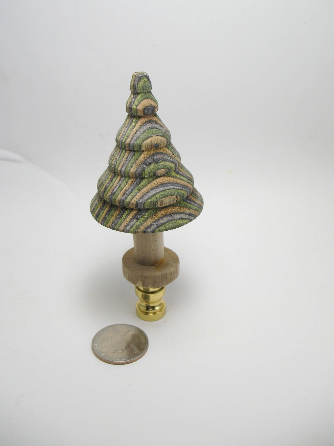 Hand Turned Wooden Christmas Tree Lamp Finial
