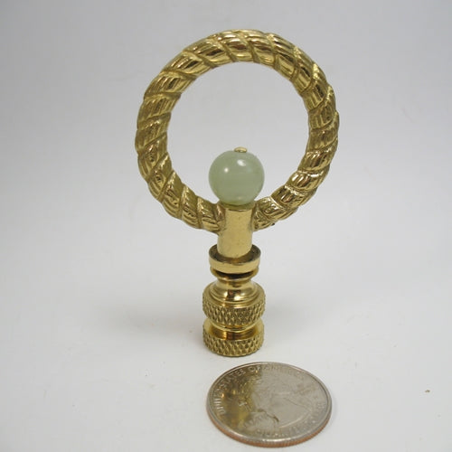 Lamp Finial Twisted Rope Loop Jade Bead