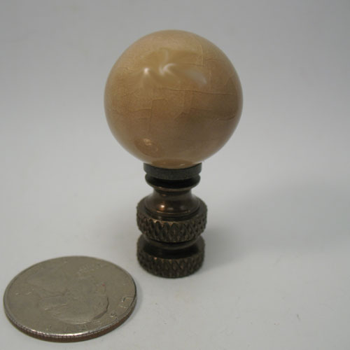 Lamp Finial Small Beige Ceramic Ball