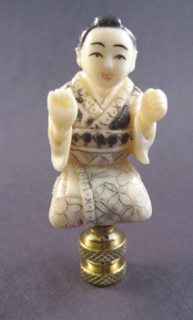 Finial:  Natsuke Woman. 3" overall