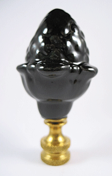 Finial:  Black Flower Pod. 2 1/2" overall