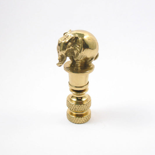 Finial: Very Small Brass Baby Elephant .  2" overall