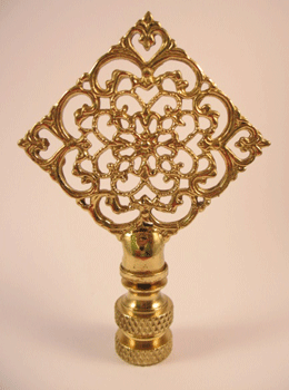 Finial:  Square Filigree. 3" overall