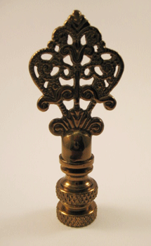 Pair Lamp Finials Filigree Arrow