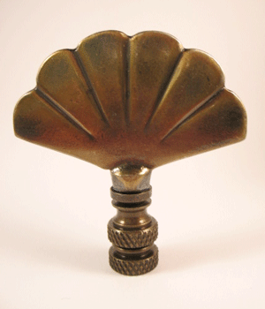 Finial:  Leaf / Fan.  2 1/2" overall