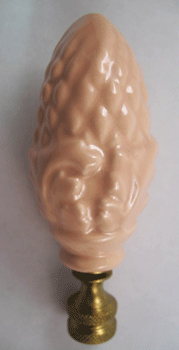 Finial:  Light Pink Flower Pod. 3 1/2" overall