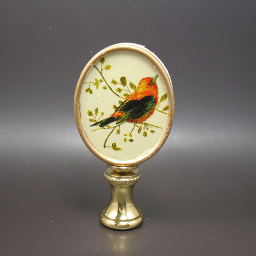 Lamp Finial Small Oval Orange Bird – LampFinials.com