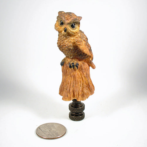 Lamp Final Large Brown Resin Owl