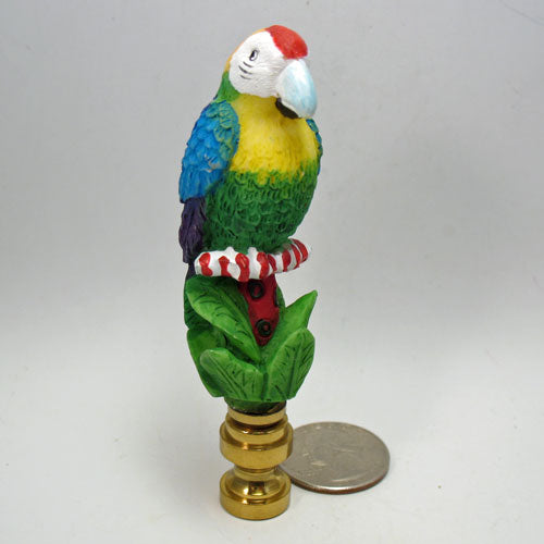 Lamp Finial Colorful Resin Parrot