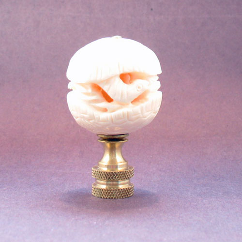 Lamp Finial:  Bone Serpent Ball