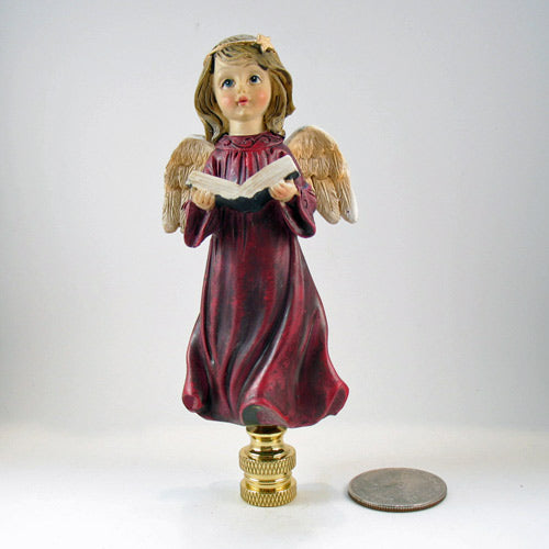 Angel Lamp Finial Resin Painted