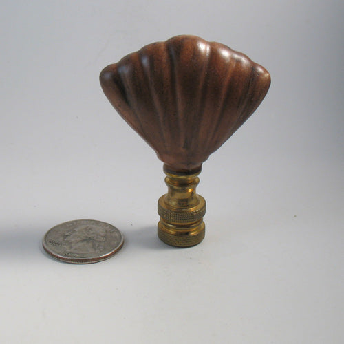 Lamp Finial Brown Ceramic Shell – LampFinials.com