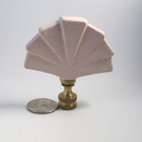 Lamp Finial Large Pink Ceramic Fan