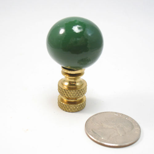 Lamp Finial Hunter Green Ceramic Ball