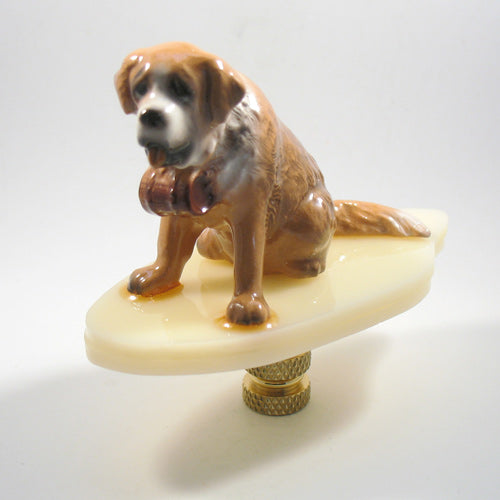 Lamp Finial Bone China St. Bernard