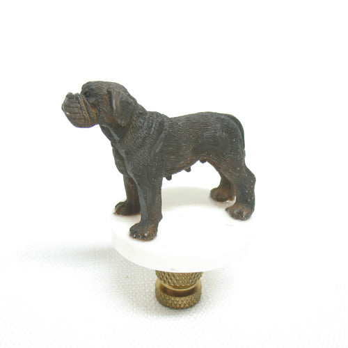 Lamp Finial Dark Brown Dog