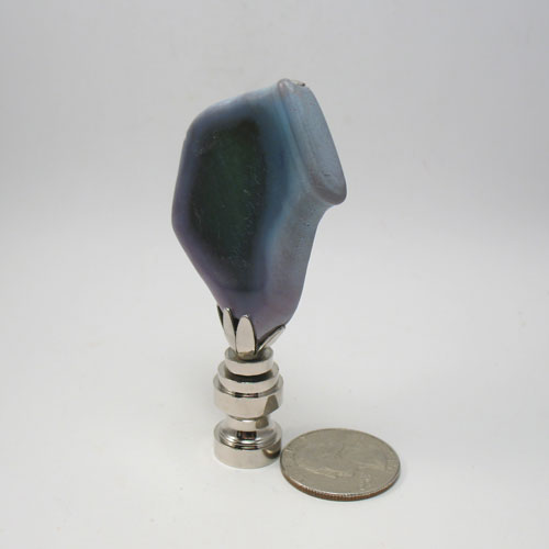 Lamp Finial Free Form Stone Slice Purple