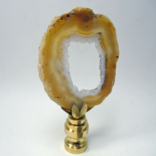 Lamp Finial Light Tan Geode Finial