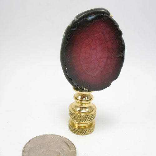 Lamp Finial Deep Rose/Purple Geode