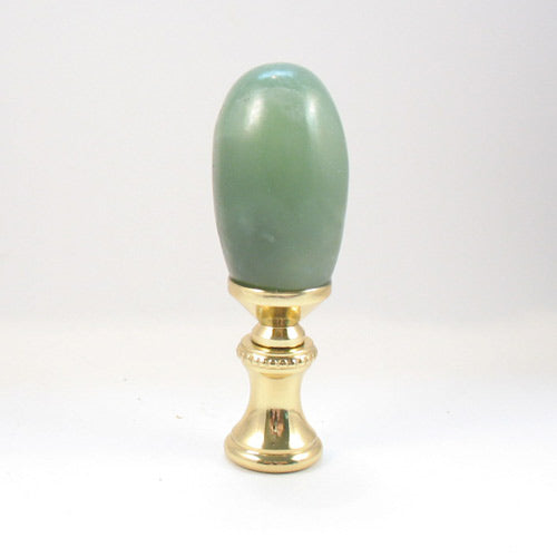 Lamp Finial Jade Oval Brass Hardware