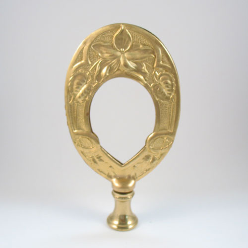 Lamp Finial:  Large Brass Oval Loop