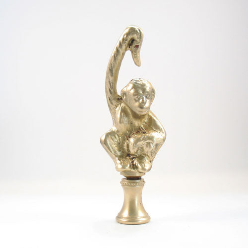 Lamp Finial Brass Monkey